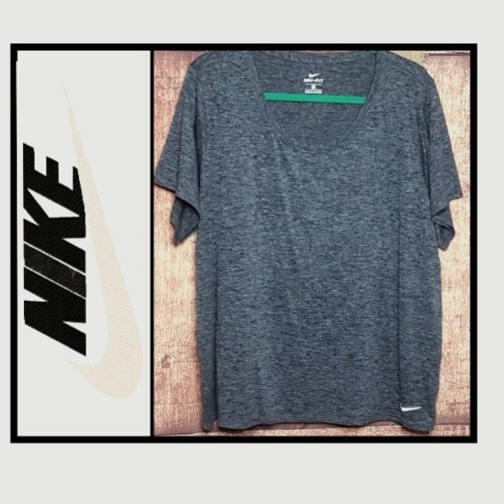 2nd FOR SALE-Nike Size 2X STATIC BLACK / COOL GREY / WHITE Dri-Fit Tee